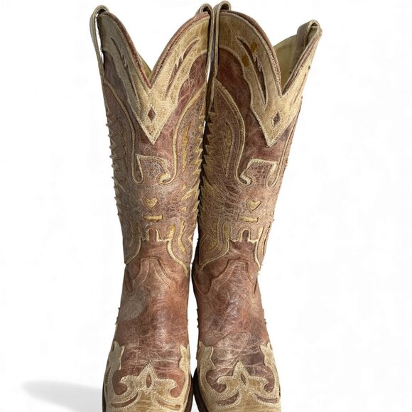 Corral Leather Western Cowgirl Snip Toe Boots Women's 6.5 M - Picture 5 of 16